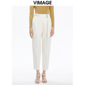 VIMAGE纬漫纪秋季新款纯色通勤显瘦简约裤子V1605220