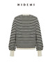 HIDEMI 美利奴系列黑白条纹羊毛针织上衣 商品缩略图5