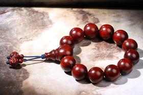 XYZT0226°多星老料印度小叶紫檀+吸财象18mm×12粒