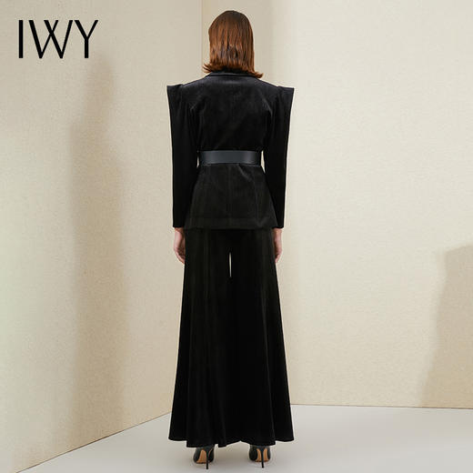 IWY/时尚高端黑色阔腿裤职业西装套装女秋冬商务总裁宴会正装工作服OL213199C1+P2 商品图3