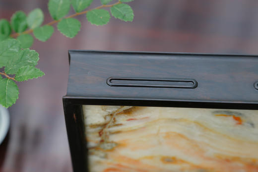 紫光檀红丝玛瑙玉茶盘 商品图3