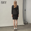 IWY/时尚气质黑色长袖西装半裙套装职业装女装通勤修身西服套裙秋冬款CS10407黑色 商品缩略图3
