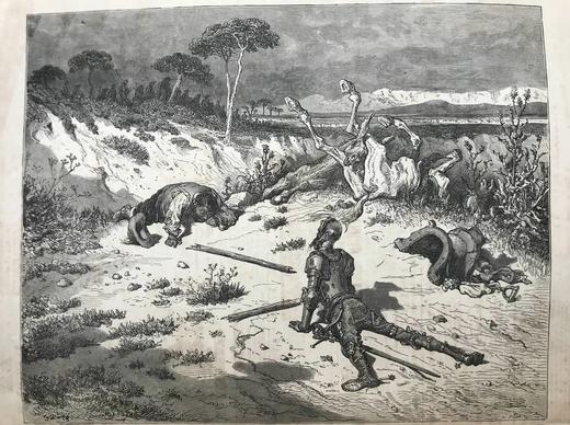 约19世纪后期 堂吉诃德 多雷百余幅经典版画插图 漆布精装大16开 商品图11