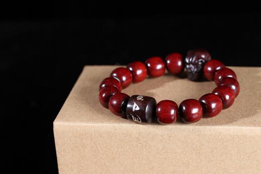 XYZT0265°安定·骷髅头&六字箴言 高品质印度小叶紫檀12mmx13mm×14粒 商品图3