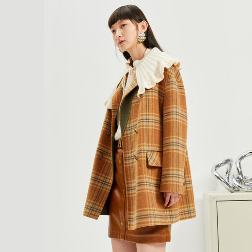 NEELLY纳俪中长双面呢大衣N21102N01067 商品图0