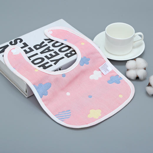 【甄选好棉 3条装】U型围嘴A类六层纯棉婴童幼儿园口水巾围嘴纱布吸水透气轻薄 商品图2