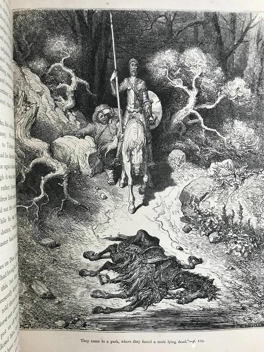 约19世纪后期 堂吉诃德 多雷百余幅经典版画插图 漆布精装大16开 商品图5