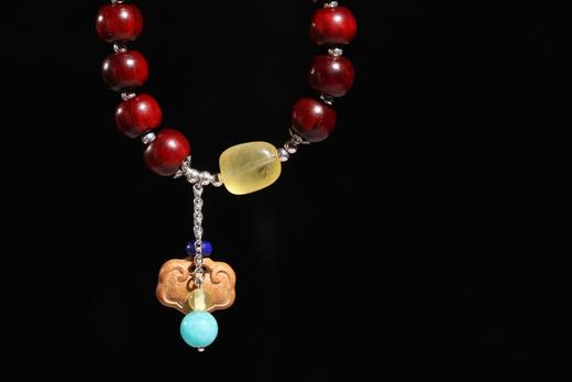 XYZT0248°小叶紫檀（搭老山如意锁）8mmx10mmx15粒 商品图1