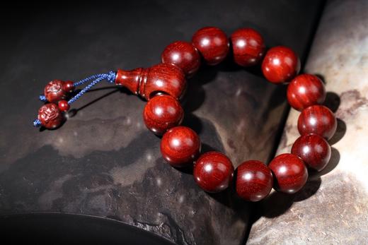 XYZT0226°多星老料印度小叶紫檀+吸财象18mm×12粒 商品图3