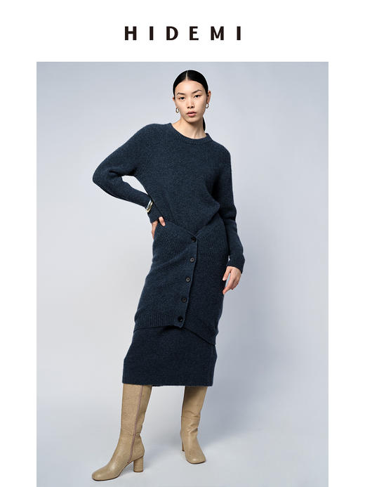 HIDEMI 琥珀蓝羊驼绒套装 毛衣/半身裙 商品图5