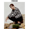 VIMAGE纬漫纪秋冬新款女装舒适优雅格纹短款外套V1603238 商品缩略图2
