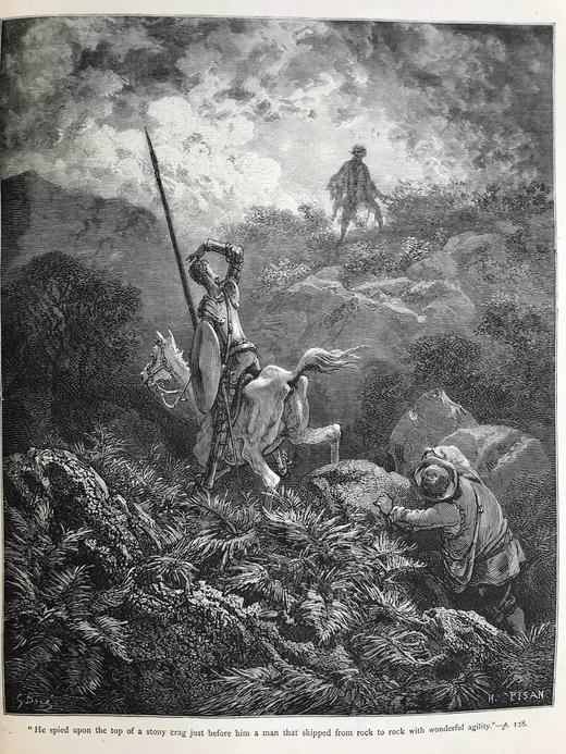 约19世纪后期 堂吉诃德 多雷百余幅经典版画插图 漆布精装大16开 商品图6