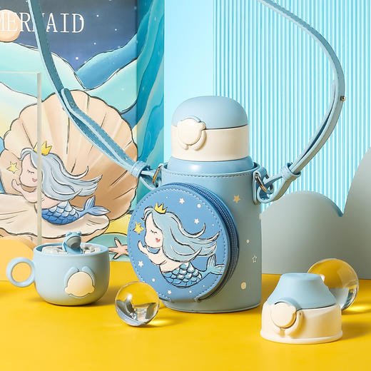 【品牌直发】【杯具熊熊抱儿童杯系列】保温杯 三杯盖 带吸管水壶创意萌杯宝宝水杯 540ml 商品图4