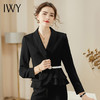 IWY/黑色高端职业正装女西服套装秋长袖西装时尚干练总裁范套裤工作服CP936 商品缩略图4