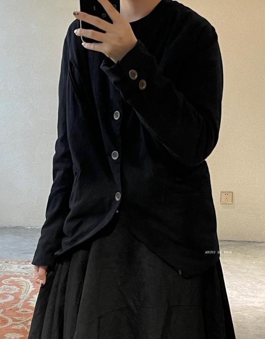 (4折) AU GARCONS 炭黑棉质斜插袋外套 商品图4