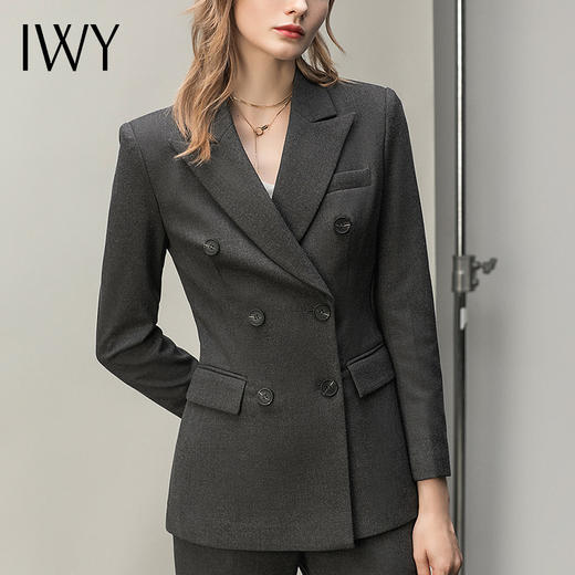 IWY/高端灰色西装套装女气质售楼部秋冬上班工作服置业顾问女装职业装CP11117 商品图4