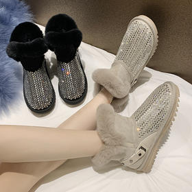 雪地靴 | 2021新款兔毛靴冬季加绒女靴皮毛一体保暖短靴