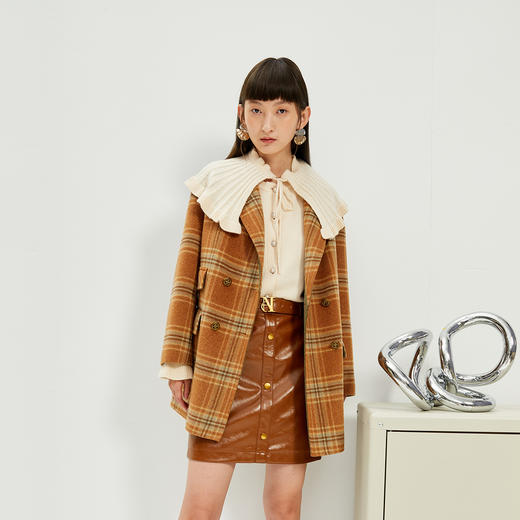 NEELLY纳俪中长双面呢大衣N21102N01067 商品图2