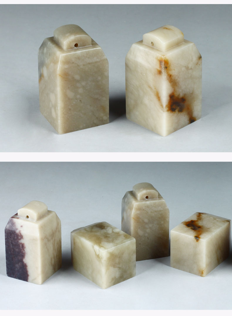 【金石印坊】伊犁冻石鼻钮方章2.5*2.5*4.5cm配锦盒印绳