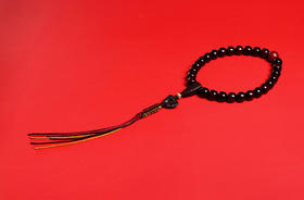 DQ0201-1吉象·车挂手持12x13mmx26粒小叶紫檀&非遗大漆珠