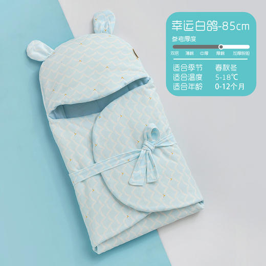 【暖暖的 像妈妈的怀抱】婴儿抱被针织棉秋冬初生儿襁褓毯加棉冬款宝宝用品产房小被子 商品图6