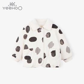 英氏-童衣类（冬）E1英针短外套奶油白色80CM