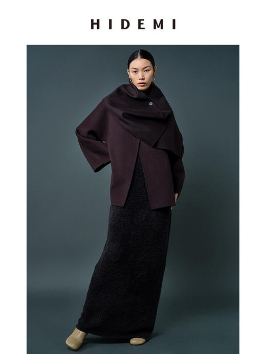 HIDEMI 美利奴圈圈羊毛堆领背心裙 商品图5