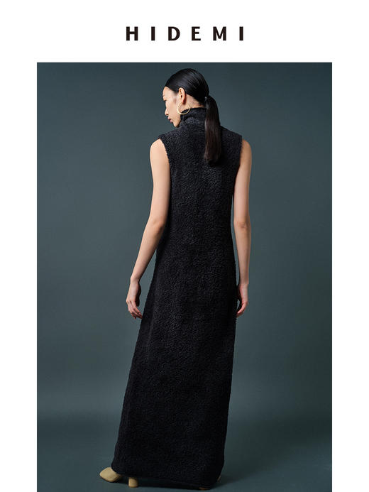 HIDEMI 美利奴圈圈羊毛堆领背心裙 商品图3