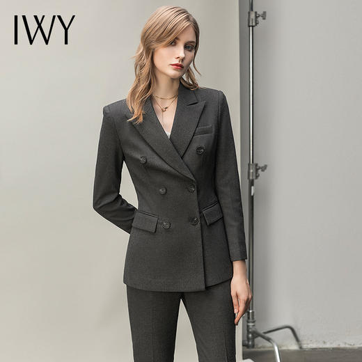 IWY/高端灰色西装套装女气质售楼部秋冬上班工作服置业顾问女装职业装CP11117 商品图0