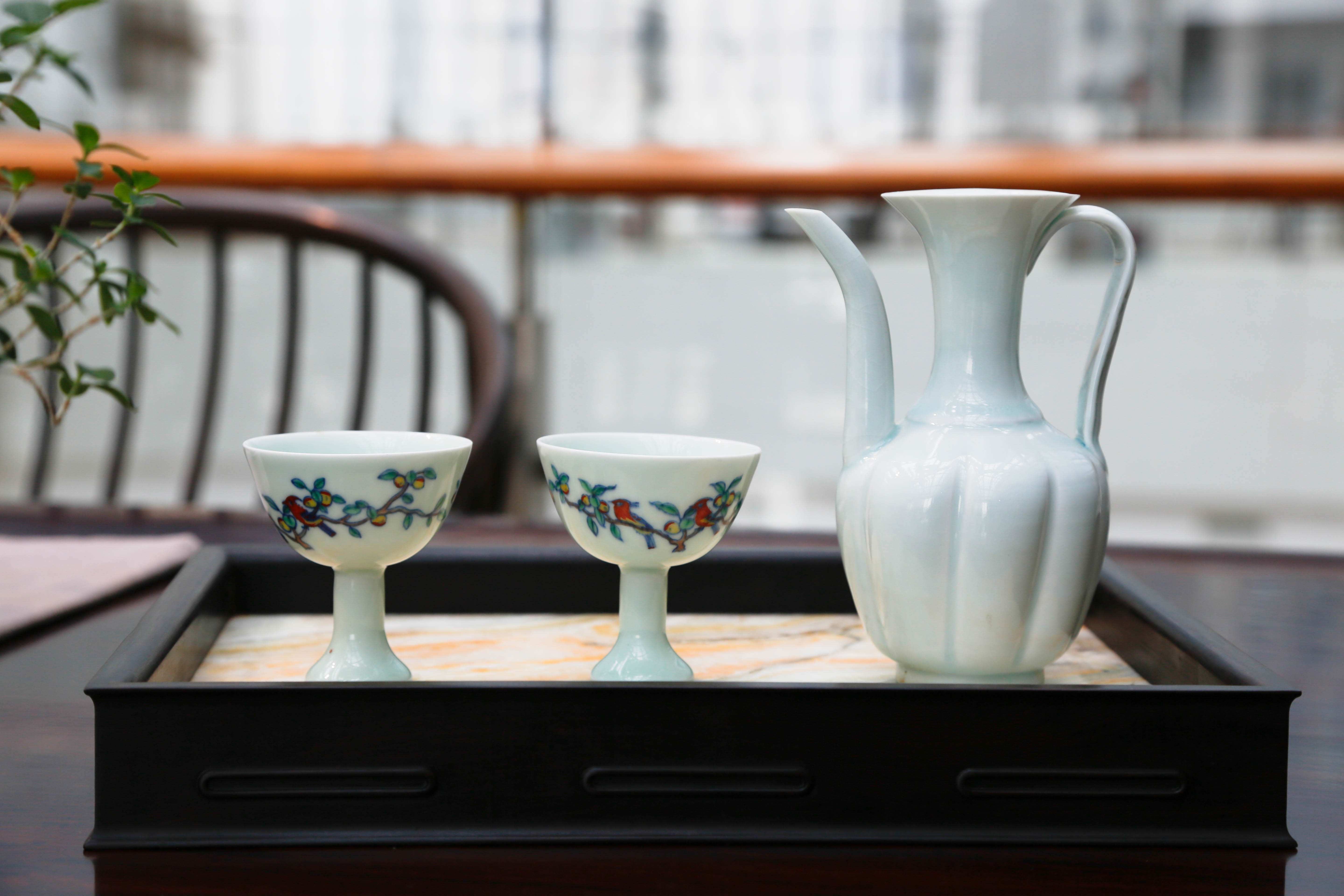 成化斗彩花鸟高足杯