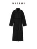 HIDEMI 黑色分体斗篷两件套美利奴羊毛双面呢长款大衣 商品缩略图4