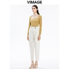 VIMAGE纬漫纪秋季新款纯色通勤显瘦简约裤子V1605220 商品缩略图1