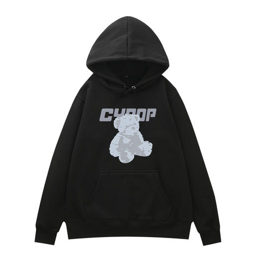 【2021时尚新款 百搭韩版小熊卫衣 】欧阳娜娜同款小熊卫衣女连帽黑色帽衫韩版宽松春秋薄款长袖上衣潮 商品图4