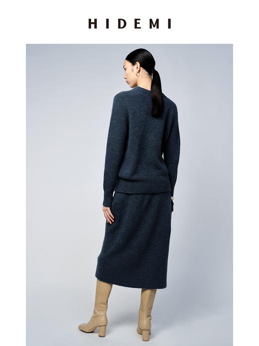 HIDEMI 琥珀蓝羊驼绒套装 毛衣/半身裙 商品图11