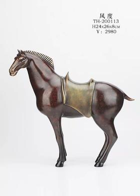 铜话 铜马 热灼色 纯铜 摆件 赠品 拜访礼 伴手礼 马