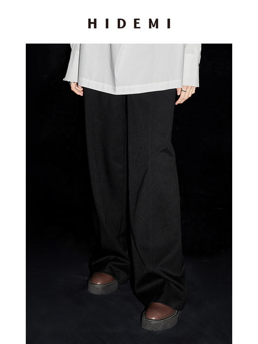 HIDEMI 简约腰部纽扣可调节设计感宽松长裤 商品图2