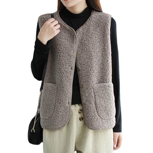 好物推荐【新款百搭马甲 数量有限】时尚羊羔毛绒马甲女秋冬款外穿短款2021新款韩版背心坎肩女外套 商品图4