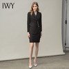 IWY/时尚气质黑色长袖西装半裙套装职业装女装通勤修身西服套裙秋冬款CS10407黑色 商品缩略图2