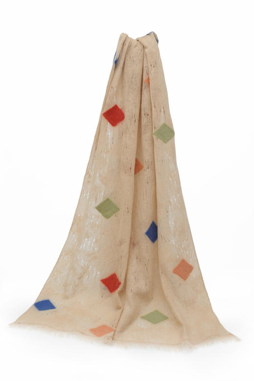  菱格手工毛毡羊绒针织披肩 SJF93W463N 商品图4