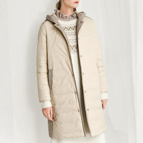 famecoco范可儿拼接羽绒服宽松休闲外套F218AL007