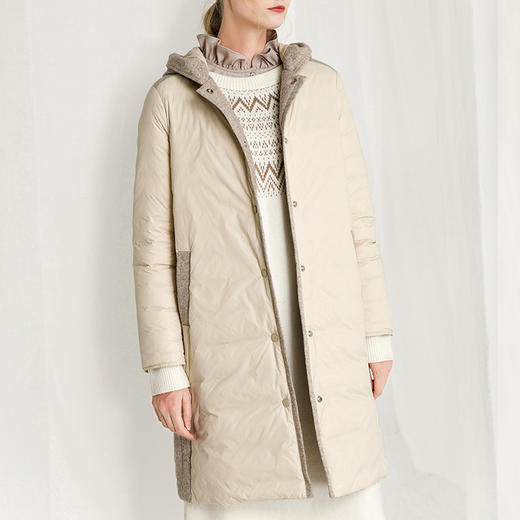 famecoco范可儿拼接羽绒服宽松休闲外套F218AL007 商品图0