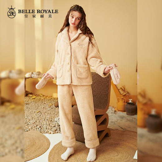 皇家丽美厚款微弹力柔软舒适吸湿透气女款家居服套装JJT9642 商品图3