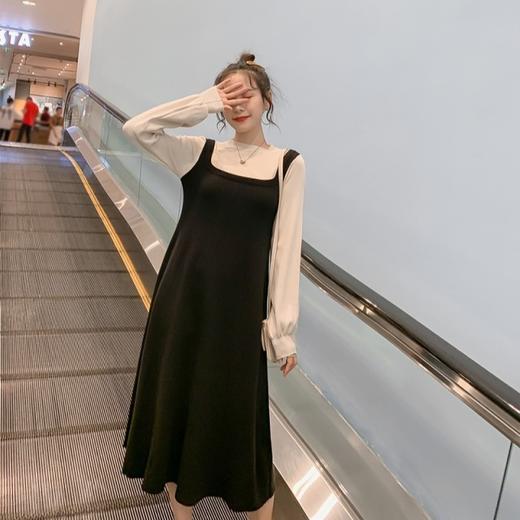 【舒适亲肤 时尚减龄】假两件孕妇连衣裙秋冬装新款哺乳毛衣时尚孕期喂奶孕前孕后中长款孕妈潮孕妇装 商品图3
