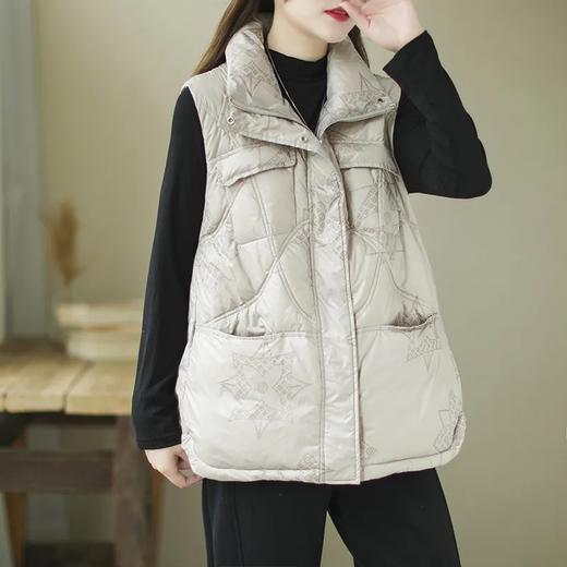 2021年新款韩版羽绒服马甲女短款立领宽松大码背心外穿白鸭绒坎肩 商品图2