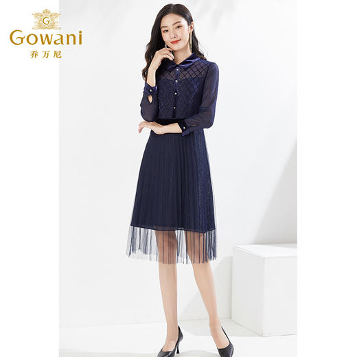 乔万尼新品连衣裙高级感微透设计收腰显瘦EI4E663 商品图4