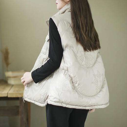 2021年新款韩版羽绒服马甲女短款立领宽松大码背心外穿白鸭绒坎肩 商品图3