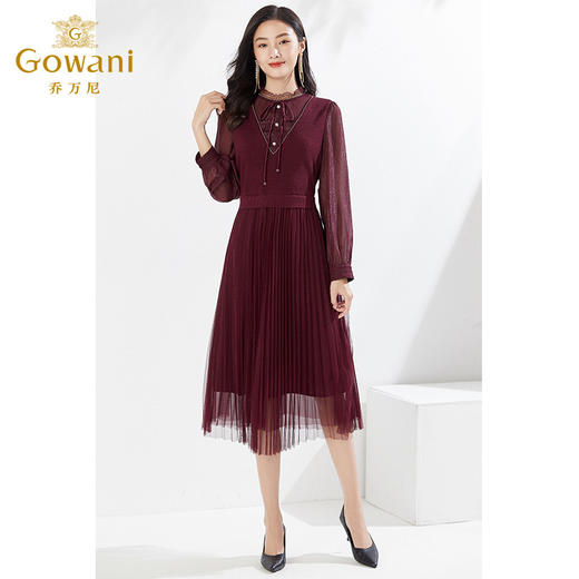 乔万尼秋冬新品连衣裙绵羊毛针织假两件裙EI4E669 商品图3