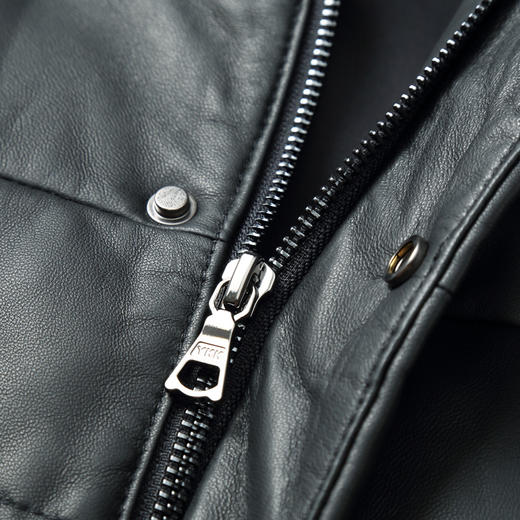 【真皮羽绒】大依优型大码皮衣潮款加肥加大绵羊皮白鸭绒真皮外套休闲简约大号皮夹克真皮皮草 商品图2