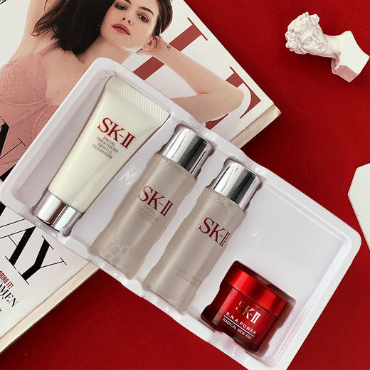 【专柜小样套装】SK-II sk2神仙水面霜晶莹露 洁面 洗面奶 面霜四件套礼盒装 商品图3