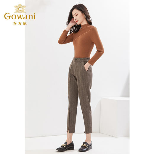 乔万尼秋冬新款休闲裤复古气质显瘦长裤EI4F547 商品图3